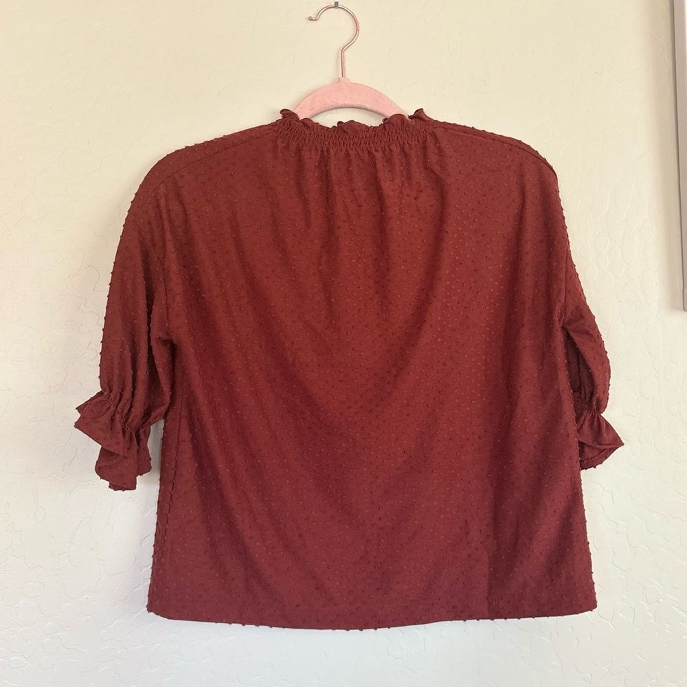 Madewell Texture and Thread Clipdot Ruffle Top Extra Small - Picture 6 of 8